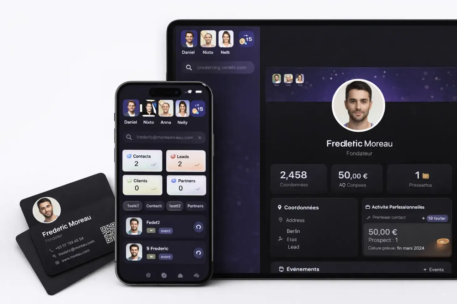 Votre application de carte de visite digitale transforme chaque poignée de main en profit
